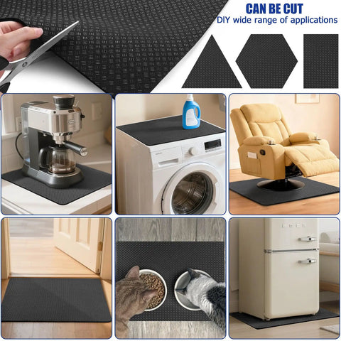 Heavy Duty 27 By 27 Inch Double Sided Non Slip Washer And Dryer Floor Mat With Anti Vibration Pad Protects Floors From Vibration Moisture And Scratches Fits Most Washers Dryers And Refrigerators In The Laundry Room
