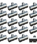 10 Pairs Of High Grade 40mm Bolt On Brake Pads For Old School Road Mountain And BMX Bikes, Easy Bolt On Replacement, Smooth Braking And Ready To Ride Black, displayed in a grid pattern