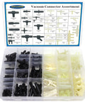 Automotive vacuum connector kit with 165 pieces in assorted sizes for car vacuum systems