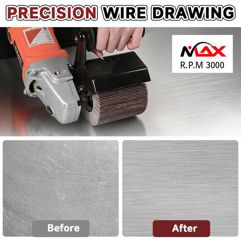 4.7 By 4 Inch Surface Conditioning Drum With 80 Grit Emery Cloth For Burnishing Machines in use on metal surface