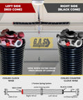 Commercial Grade Garage Door Torsion Spring Replacement 0.331 By 3-3/4 By 54 Inches Right Hand Heavy Duty Steel Coil view showing left and right side configurations.