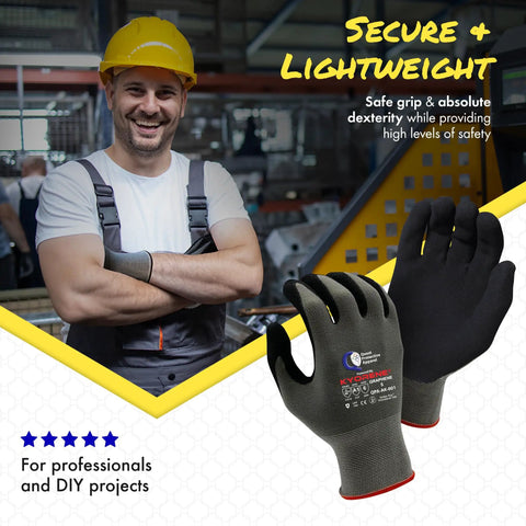 Lightweight Graphene Cut Resistant Work Gloves ANSI A1 For Gardening, DIY, Mechanical And General Handling, displayed by worker
