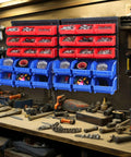 All In One Wall Mount Storage Rack With 30 Bin Heavy Duty Organizer For Nuts Bolts Screws Nails Beads Buttons in workshop