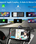 Slick Wireless CarPlay And Android Auto Dash Cam System with 9.3-inch HD IPS touch screen displaying navigation and features.