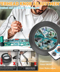 2 In 1 Floor Magnifying Glass With Light And Stand, Dual Knob Dimmable 12X And 30X Large Lighted Magnifier for close work