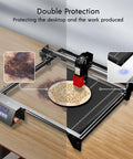Front-angled view: Longer honeycomb table 17.3x17.3 in, 0.86 in thick with aluminum plate for CO2/diode laser engraver