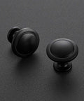 10 Pack 1-1/4 Inch Matte Black Cabinet Knobs and Drawer Pulls for Kitchens and Dressers, Zinc door handles, modern matte finish