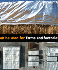 Heavy Duty 30x30 Foot Poly Tarpaulin With Reinforced Edges And Grommets covering hay and factories, UV resistant outdoor shelter.
