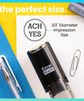 Self Inking Inspection Stamp Dual Line Layout For Swift Quality Control Checks with .63" impression size on paper.