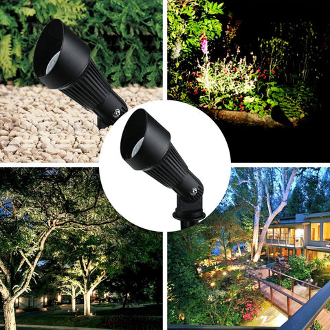 Low Voltage LED Landscape Lights Kit Eight Pack For Driveway Yard Lawn And Patio Warm White 12V AC DC Waterproof Spotlight Set