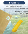 Durable Tough As Nails Canvas Tarps 6x8 Feet Waterproof Tarpaulins With Aluminum Grommets UV Resistant 22 Mil yellow tarp detail