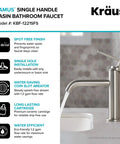 Ramus Single Handle Bathroom Sink Faucet With Lift Rod Drain In Spot Free Stainless Steel, side view next to sink