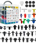 Heavy Duty 2041 Piece Shop Essentials Kit With Beefy Push Pin Retainers And Door Trim Clips To Fix Your Ride Quick Features Forty Two Proven Sizes For Toyota Ford Honda Chevy And Gm Trucks displayed in a transparent organizer box.