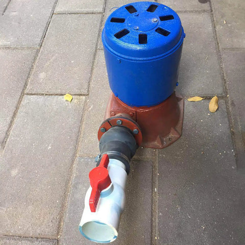 5000W Water Turbine Generator 220V Hydroelectric Power System with cast iron shell and copper core coil on a paved surface.
