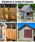 6 Pack Heavy Duty 8 Inch T Strap Barn Door Hinges 2.5mm Thick Steel With 270 Degree Swing installed on fence, shed, cabin, window