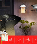 Porch Light With Built In GFCI Outlet And Dusk To Dawn Motion Sensor, Waterproof Exterior Lamp With thief and camera.