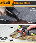 156 Piece Multitool Blade Kit For Oscillating Tools Cutting Roof Shingles and Removing Glue with Hook and Scraper Blades