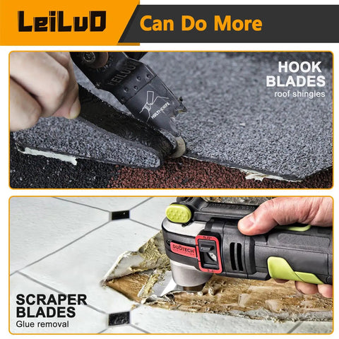 156 Piece Multitool Blade Kit For Oscillating Tools Cutting Roof Shingles and Removing Glue with Hook and Scraper Blades