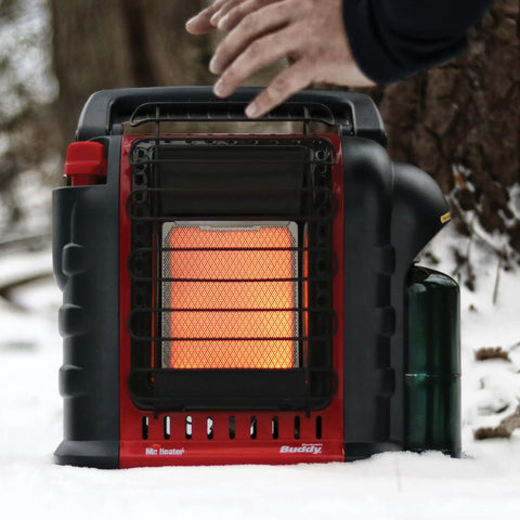 Outdoor Portable Propane Heater With 4,000 To 9,000 BTU Radiant Heat For Spaces Up To 225 Sq Ft MA Canada Approved in snow