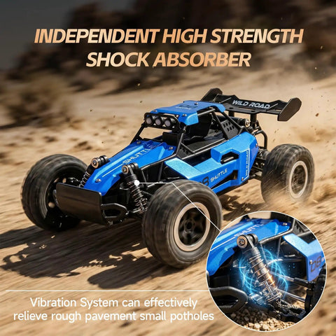 1:16 Scale High Speed RC Car For Boys with 12.5 MPH Drift Power, alloy chassis, metal shocks, all terrain off road truck, blue