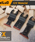 LeiLuD CrV oscillating saw blades, 3 black blades with Japanese teeth