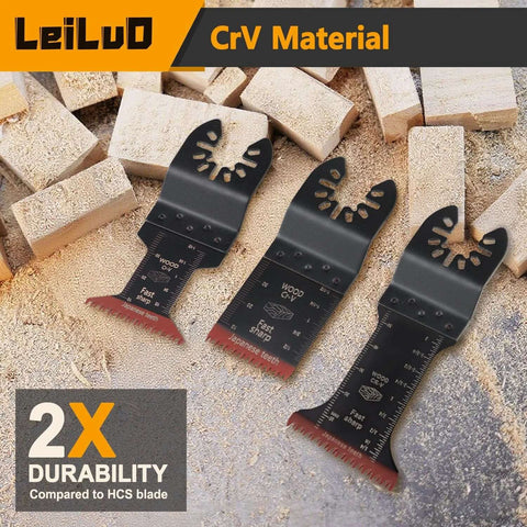 LeiLuD CrV oscillating saw blades, 3 black blades with Japanese teeth