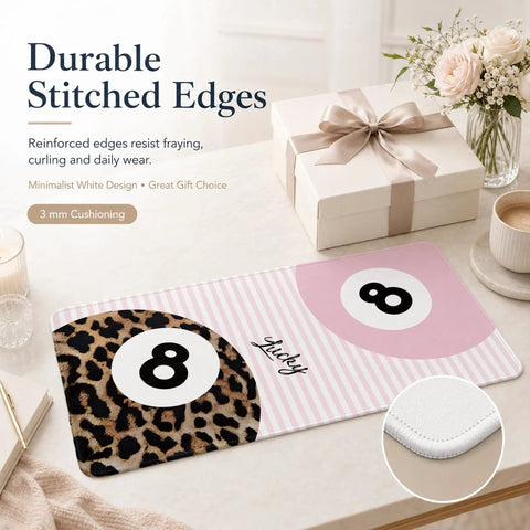 Funky Cheetah Lucky 8 Ball Large Mouse Pad 31.5 by 15.7 Inches for Gaming with Non Slip Rubber Base and Smooth Surface
