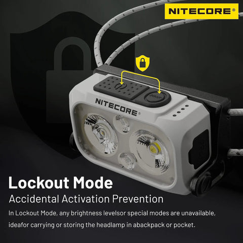 NU21 360 Lumen Ultra Lightweight Outdoor Headlamp with lockout mode feature for hiking camping trail ready adventures
