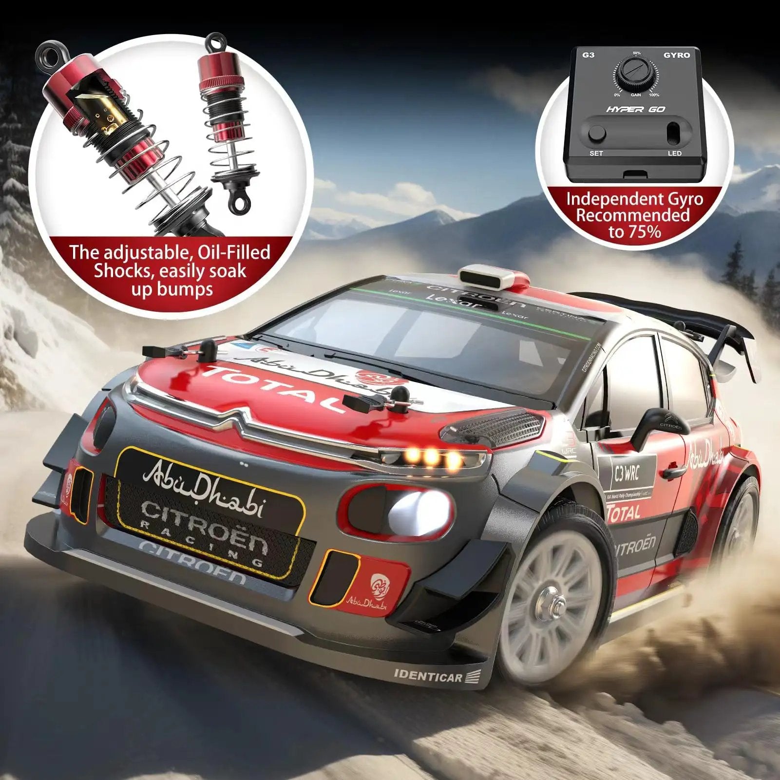1 14 Scale Citroen C3 WRC RC Car with Gyro & Speed ✓