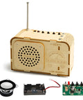 Totally Kid Friendly FM Radio Kit For Ages 8 To 13 Build A Working Radio With A DIY Wooden 3D Puzzle STEM Toy Safe Basswood Educational Science Kit For Kids 88 To 108 MHz, assembled basswood FM radio with antenna and parts