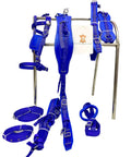 Blue Nylon Horse Driving Harness for Single Horse Cart Pony with Chrome Plated Fittings and Buckles