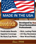 Hands Down The Best Deep Timber Oil And Wood Stain For Exterior Decks Fences And Cabin Siding In Western Cedar promotional banner with USA flag.