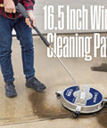 16.5 Inch Surface Cleaner Attachment For Pressure Washers Stainless Steel Up To 4400 PSI cleaning concrete surface