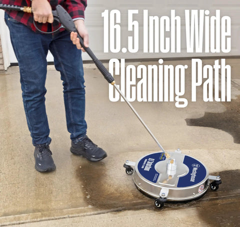 16.5 Inch Surface Cleaner Attachment For Pressure Washers Stainless Steel Up To 4400 PSI cleaning concrete surface