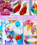 Epoxy resin color pigment set, 48 vivid colors 6ml bottles for art, DIY and jewelry; collage of resin jewelry and beads.