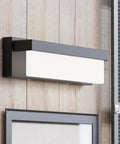 LED Bathroom Vanity Light Fixture Over Mirror 16.5 Inch Modern Rectangle Black Matte Metal Lighting Bar 4000K Daylight