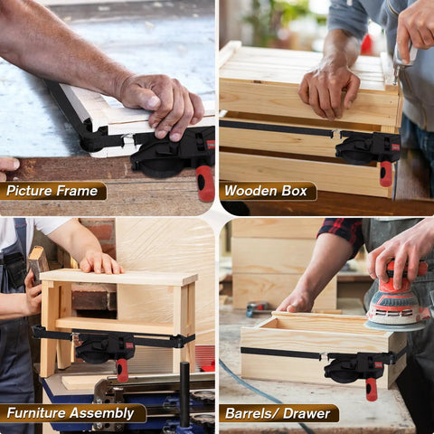 23 Ft Variable Angle Band Clamp for Woodworking, Picture Frames, Barrels, Adjustable Quick Release with Vario Clip Corners