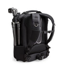Side view of Airport Accelerator Camera Backpack for travel photographers showing tripod attachment and rugged straps.