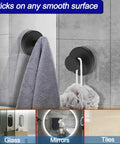Vacuum Suction Cup Hooks For Shower And Bathroom Removable Towel Hooks For Glass Doors Windows And Walls Two Pack Black on tile wall