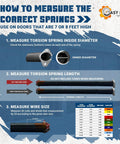 Guide on measuring Pair Of Heavy Duty Garage Door Torsion Springs 262x2x38 For Left And Right Sides With 1 Inch Bearing And Winding Bars