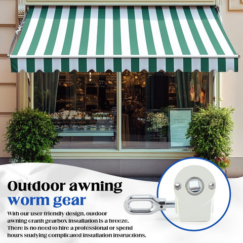 Heavy Duty Outdoor Awning Worm Gear Universal Aluminum Crank Handle Kit For Retractable Awnings 360 Degree Operation