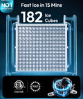Pro-Level Commercial Icemaker Drops Heavy Cubes Quick With A Slick SECOP Motor And Zero Hassle Storage Bin with 182 ice cubes