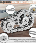 Metal Fidget Spinner With Bike Chain Design For Adults Durable 304 Stainless Steel Sensory Toy detailed close-up