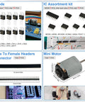 1780 Piece DIY Electronics Kit With Resistors Capacitors LED Diodes Transistors ICs Dupont Wire Breadboards PCBs
