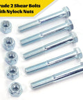 8 Pack Grade 2 Beefy Shear Bolts With Nylock Nuts For Rotary Cutters And Tractors One Half Inch By Thirteen Pitch Three And One Half Inch Length Half Thread Heavy Duty Fasteners