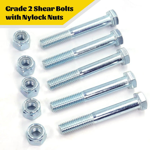 8 Pack Grade 2 Beefy Shear Bolts With Nylock Nuts For Rotary Cutters And Tractors One Half Inch By Thirteen Pitch Three And One Half Inch Length Half Thread Heavy Duty Fasteners