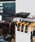Heavy Duty Floating Power Tool Organizer Wall Mount Rack For Tools And Drills Two Pack Garage Storage Solution With Included Hooks