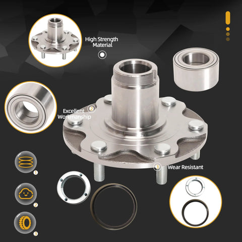 Front Wheel Hub Bearing Assembly For Toyota 4Runner 1996-2001, Sequoia 2001-2007, Tundra 2000-2006, And Tacoma 1999-2004 2WD Only