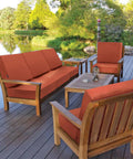Wooden patio furniture with Deep Seat Patio Cushion Set 24x24 Waterproof Outdoor Chair Cushions With Fade Resistant Removable Covers