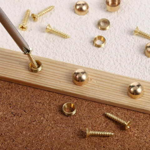 Premium Brass Decorative Screws With Caps And Thumb Tacks Set 15mm for mirrors, windows, doors, and furniture installation